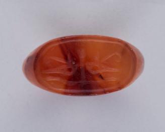 Carnelian Ring with Wedjat Eye and Nefer Sign