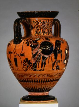 Amphora (storage vessel): Herakles in Combat with the Amazon Andromache