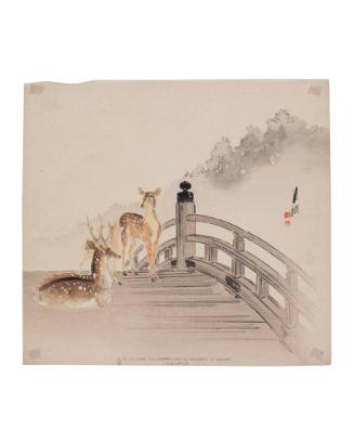 Stag and Deer on a Bridge