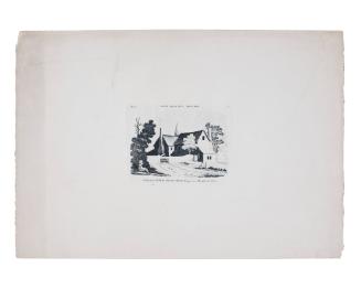 Farmhouse:  Seated Boy Flying Kite from Four Aquatinta Sketches