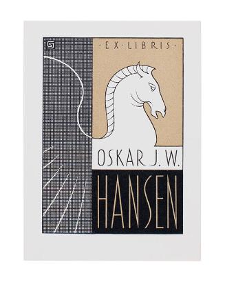 Bookplate-Ex Libris- Oskar J. W. Hansen