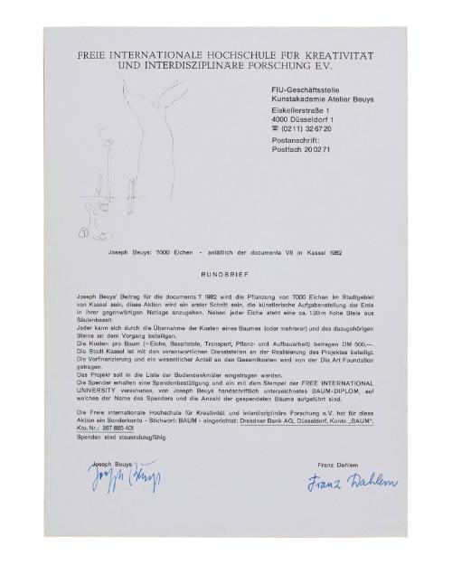 Freie Internationale Hochschule für Kreativität und Interdisziplinäre Forschung E.V.: Joseph Beuys, 7000 Eichen