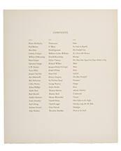 Colophon/Contents page from, 21 Etchings and Poems