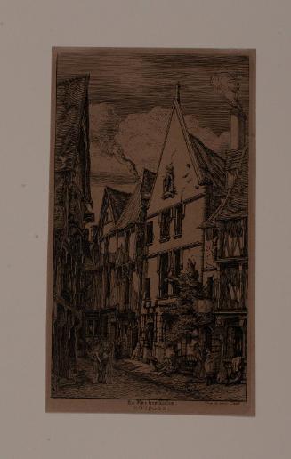 La Rue des Toiles, à Bourges, from Views of Bourges series, pl.2 (D-W 55 IX/IX - S 45 - B 58 - W 35)