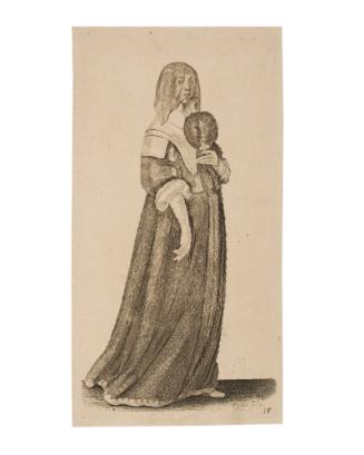 Woman with Cap and Muff, plate 14 from: Ornatus Muliebris Anglicanus (The Severall Habits of English Women...)