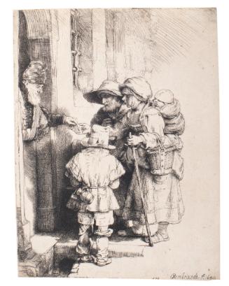 Beggers Receiving Alms at the Door of a House (H. 233 II/II, B. 176)