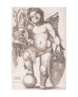 Cupid with Arms  (Female Genius with coat-of-arms)