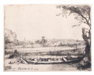 Canal with a Large Boat and Bridge ( H. 239 II, B. 236)