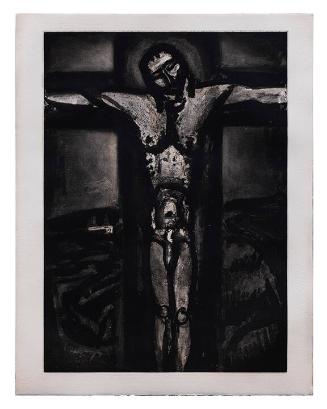 Beneath a Forgotten Crucifix (sous un Jesus en croix oublie la), Plate XX from Miserere