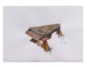Preparatory Drawing for Steinway Concert Grand Piano and Bench: Proposal "B" for Piano Only