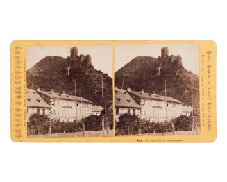 LE RHIN & SES ENVIRONS. | Fec. Remélé.  Editeur E. LINDE.  Berlin & London. | DER RHEIN & SEINE UMGEBUNGEN. | Fec. Reméle.  Verlag von E. LINDE.  Berlin & London. | 133.  Die Katz bei St. Goarshausen.