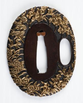 Sword Guard (Tsuba):  Flower Pattern