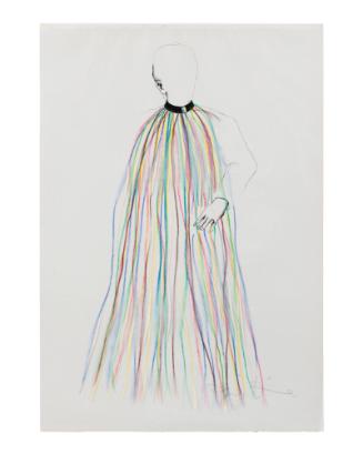 Dorian Gray in Multicolored Vynil Strip Cape (from The picture of Dorian Gray)