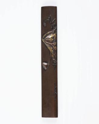 Kozuka: (front) Lotus Leaf and Pod; (back) undecorated shibuichi