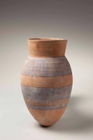 Blue-Painted Storage Jar