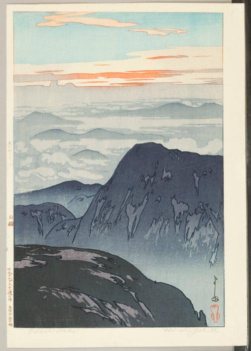 Sunrise at Mt. Eboshi, from “Twelve Subjects of the Japan Alps”
