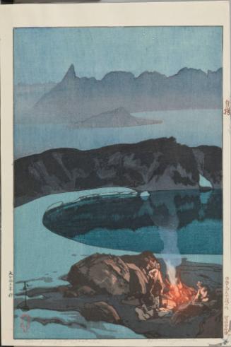 Camping at Mt. Washiba, from “Twelve Subjects of the Japan Alps” 
