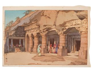 Cave Temple in Ajanta from "India and Southeast Asia Series"