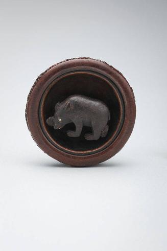 Netsuke: Bear in a bowl