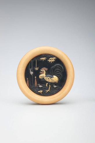 Netsuke: Rooster and bamboo