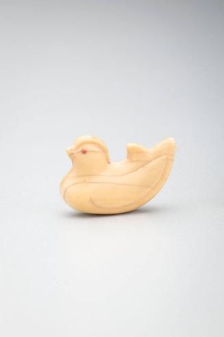 Netsuke: Duck with coral eyes