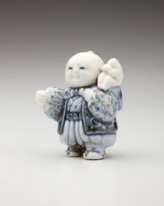 Netsuke: Karako child with monkey