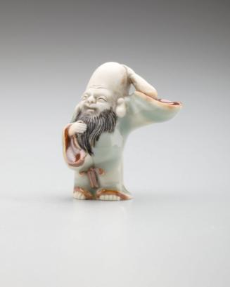 Netsuke: Jurôjin with hand on head