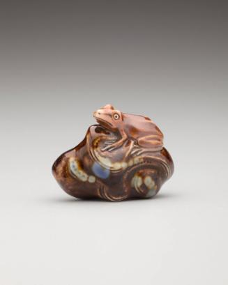 Netsuke: Frog on a rock