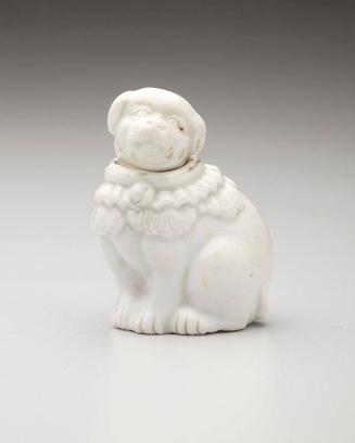 Netsuke: Seated dog with articulated head