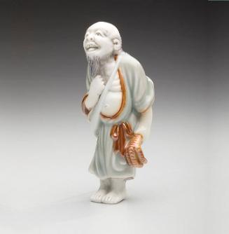 Netsuke: Tsuru Sennin holding a crane foot