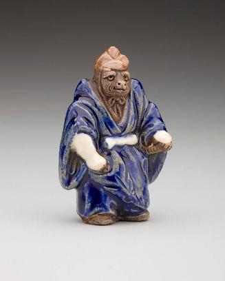 Netsuke: Tanuki in samurai dress