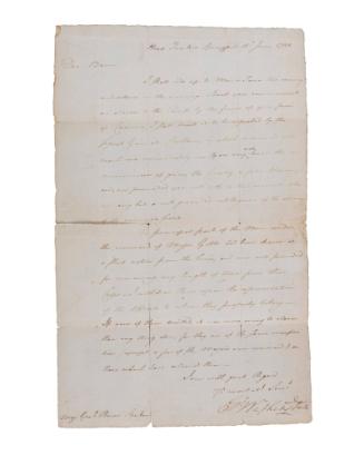 Autographed letter from George Washington to Major General Baron Steuben