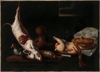 Kitchen Interior with a Piglet