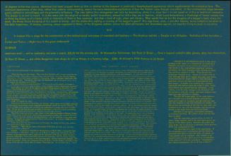 Untitled (Horizontal green text on blue, "Thirty degrees to her true course...")