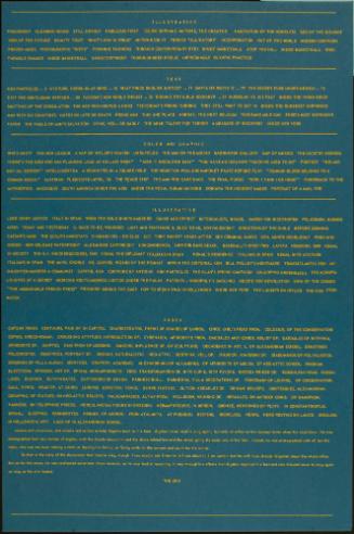 Untitled (Yellow text on blue, "Illustrative: Precedent clearing house still devout...")