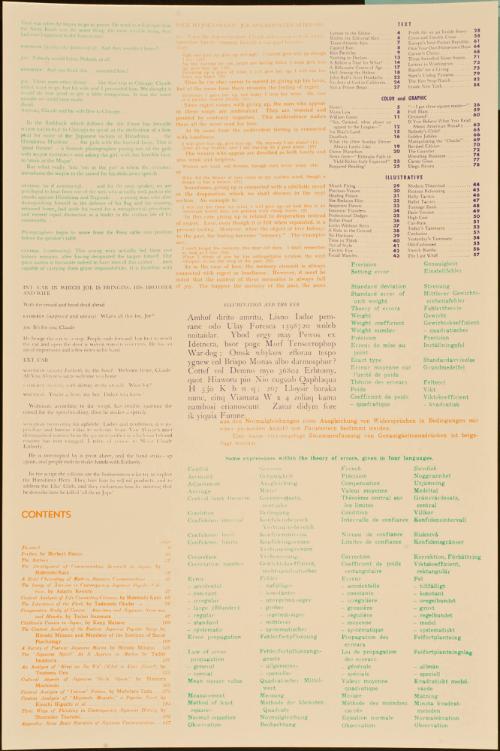 Untitled (Green, purple, and orange text on white in various languages, "That was when he began to go to pieces...")