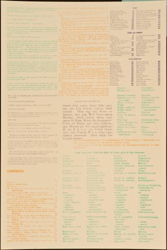 Untitled (Green, purple, and orange text on white in various languages, "That was when he began to go to pieces...")