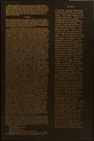 Untitled (Gold text on black, "Although this suppression was a death warrant...")