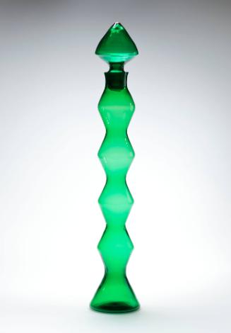 Spool Decanter with Diamond Stopper, Design #587-L in Jade (in the Architectural Series)