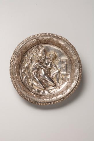 Emblem Dish with Nymph and Satyr