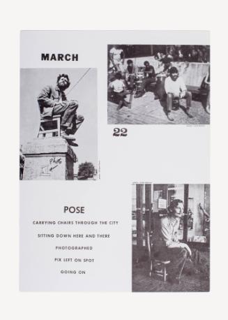 Pose: Carrying Chairs Through the City, Sitting Down Here and There, Photographed, Pix Left on Spot, Going On