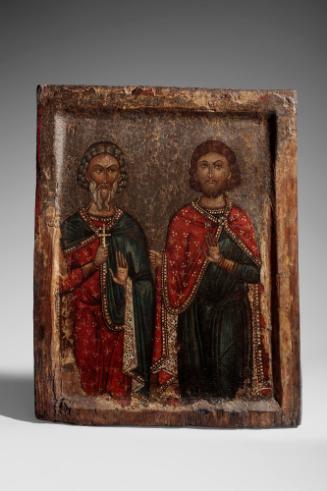 A Crusader Icon with two martyrs of Sebaste - Eugenios and Auxentios