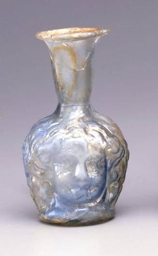 Double Head-shaped Flask: Two Similar Medusas with Wavy Hair