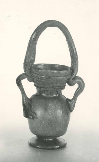 Ovoid Jar with Basket Handle, on Base Ring