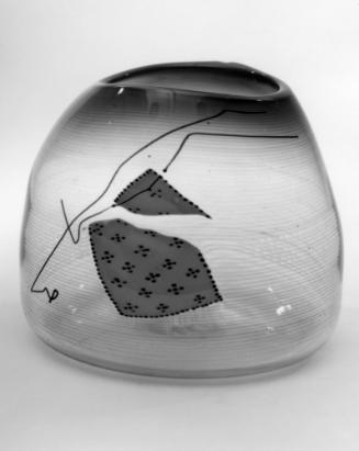 Red Basket with Grey Drawing