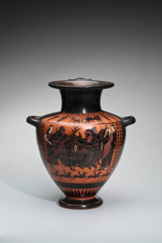 Hydria with Herakles and Triton