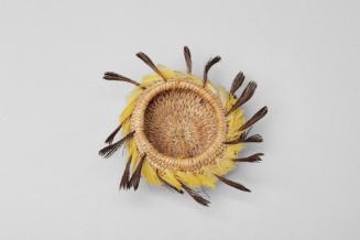 Miniature Yellow Feather Basket