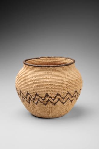 Basket in Olla Form with Zig Zag Motif