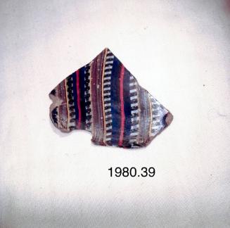 Fragment of striped mosaic glass